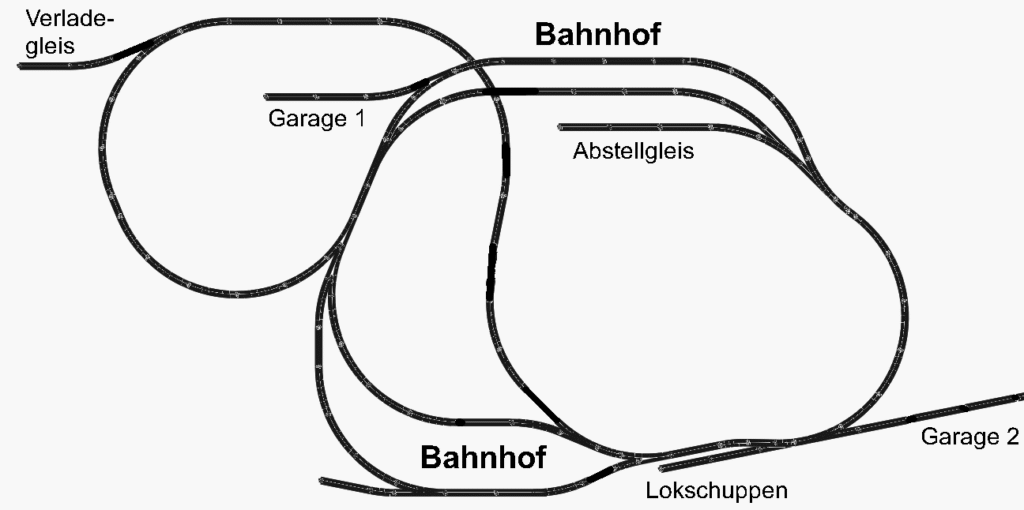 Geplante Gleisanlage beim Bahnhof Wittmannsdorf