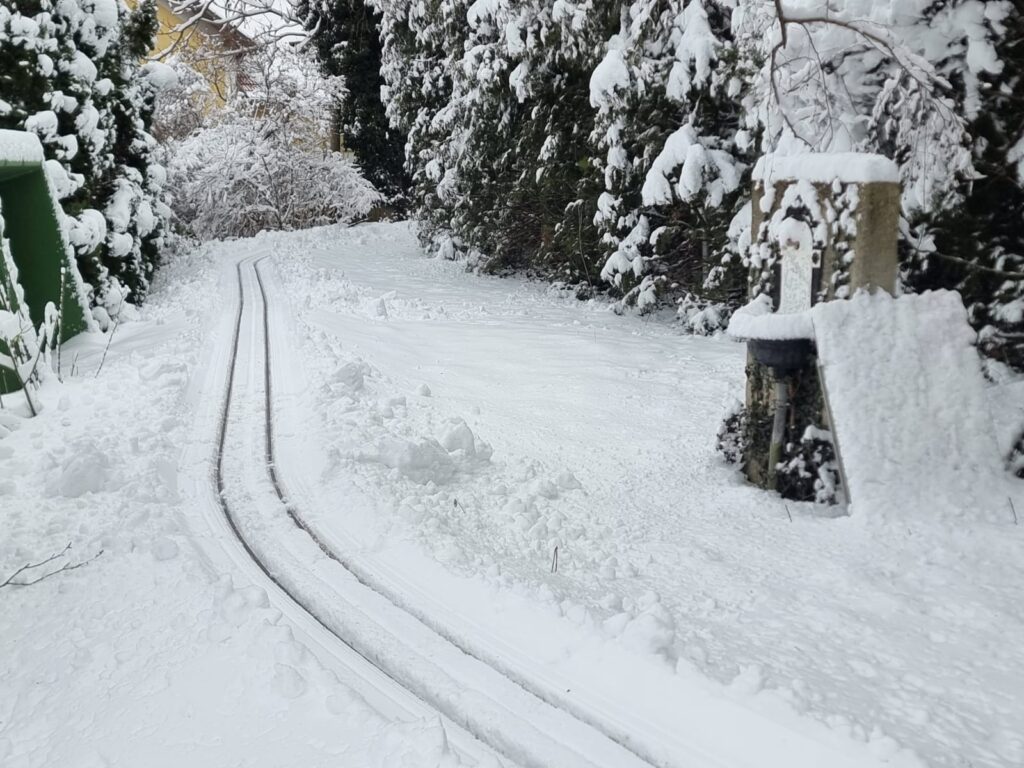 Nördliche Gerade_Gartenbahn Wittmannsdorf im Winter (Leobersdorf, Februar 2026)
